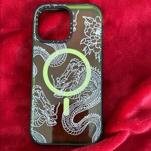 Dragon Design Phone Case - Black and Green